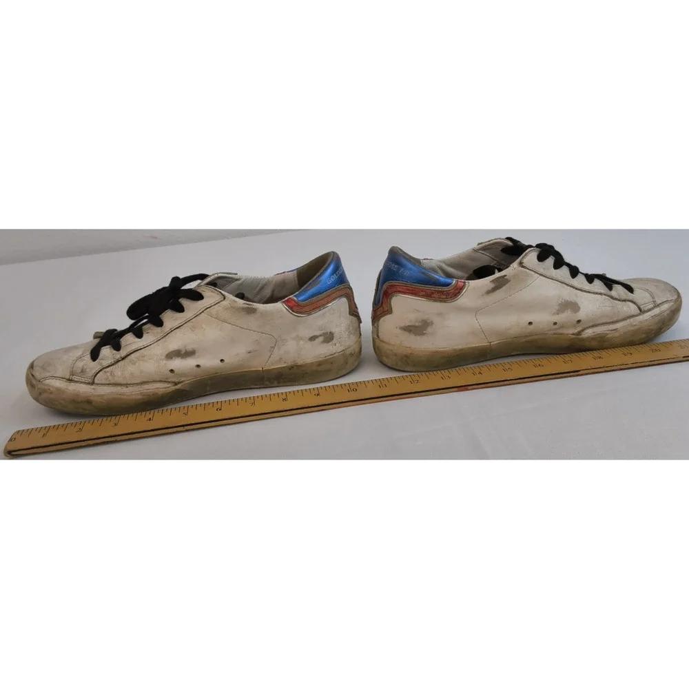Golden Goose Superstar Sneakers Men's 40 (US7.5) Leather Red/White/Blue #W5252